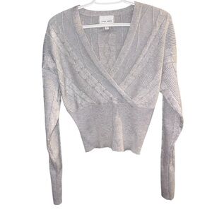 Pink Rose Cropped V-Neck Sweater